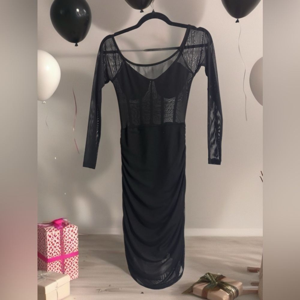 Elegant Black Sheer Dress